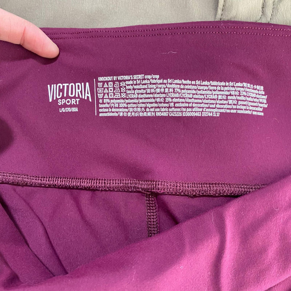 Victoria's Secret Sport Maroon Capri Biker Shorts With Mesh Detailing Size Large - Picture 5 of 8